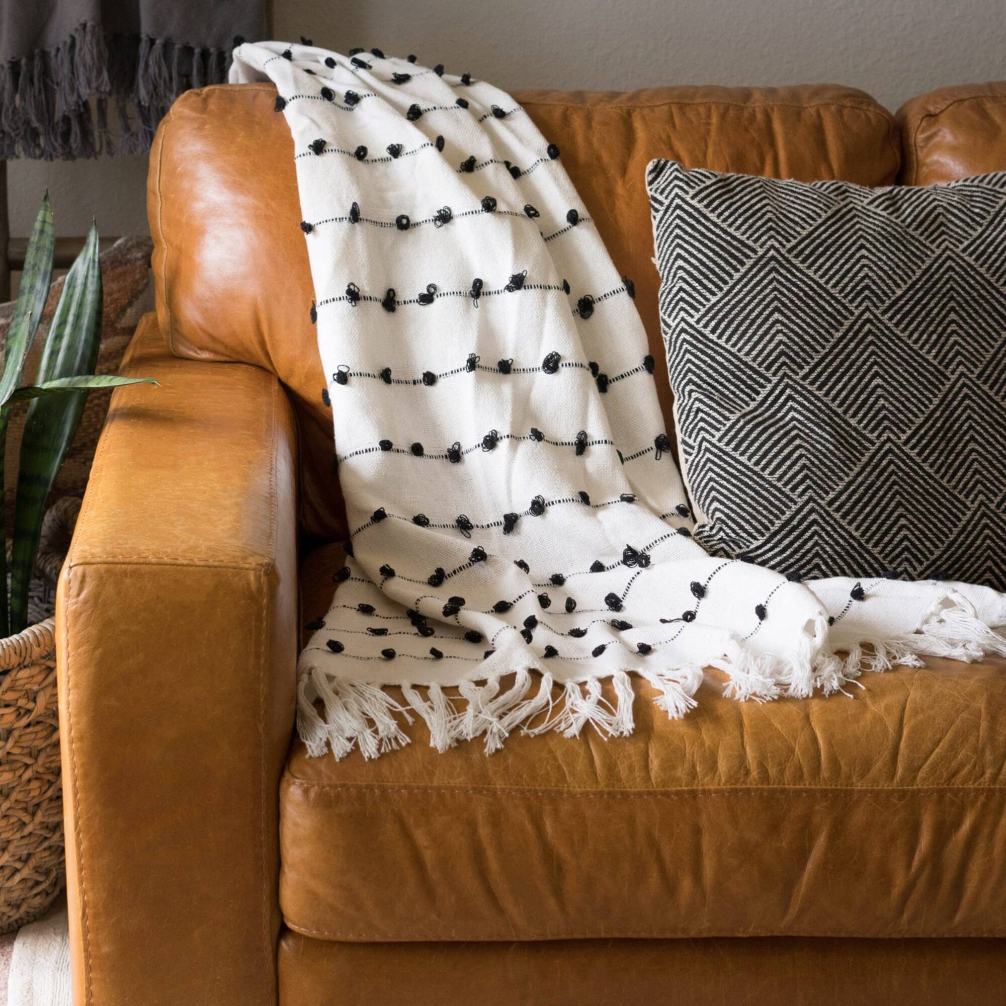 DII® Off White Woven Loop Throw